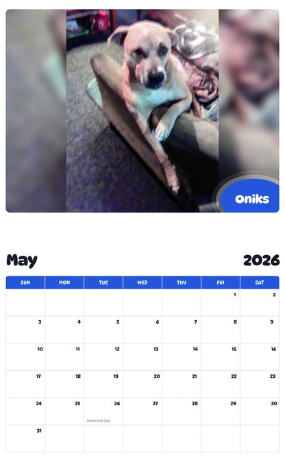 2026 - 2027 Oniks - Pawidols Pet Calendar