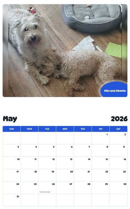 2026 - 2027 Milo and Charlie - Pawidols Pet Calendar