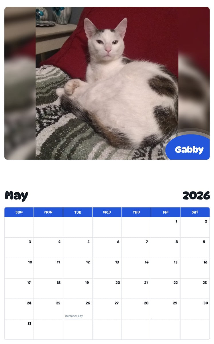 2026 - 2027 Gabby - Pawidols Pet Calendar