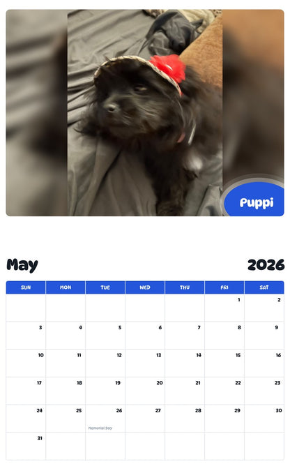 2026 - 2027 Puppi - Pawidols Pet Calendar