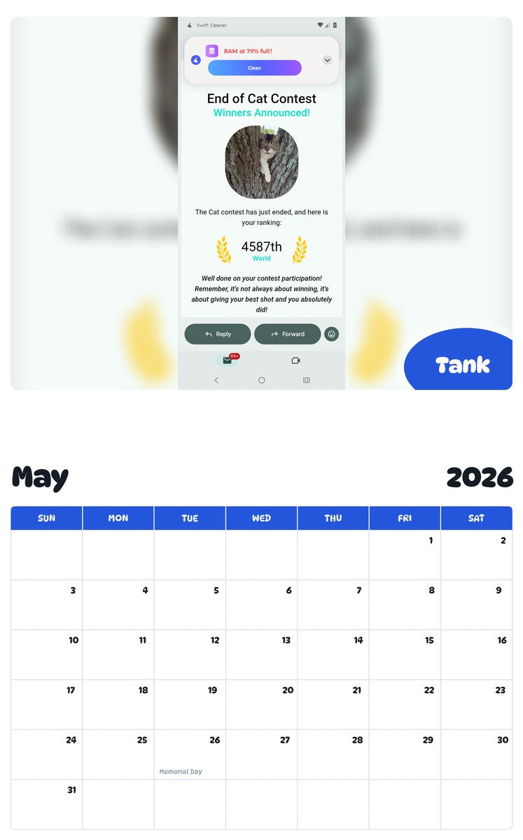 2026 - 2027 Tank - Pawidols Pet Calendar