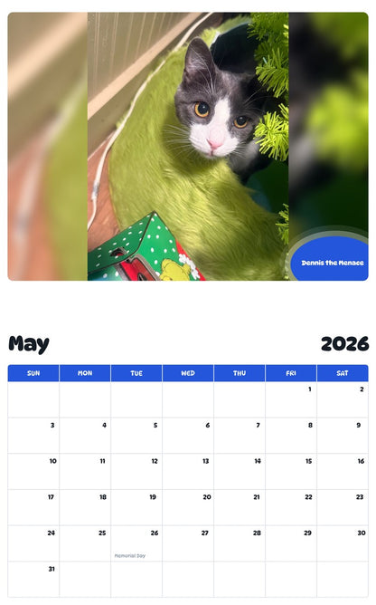 2026 - 2027 Dennis the Menace - Pawidols Pet Calendar