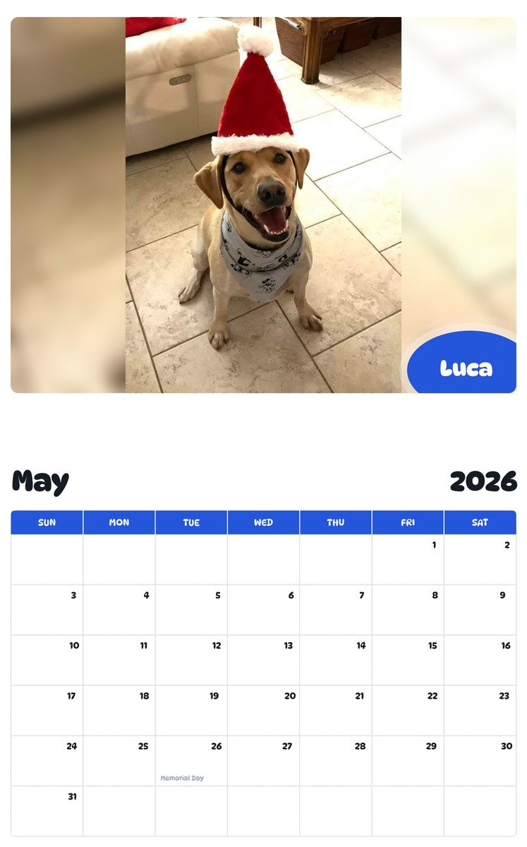 2026 - 2027 Luca - Pawidols Pet Calendar