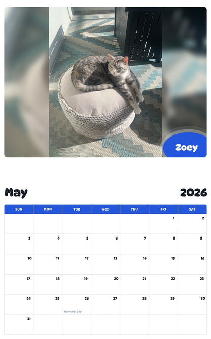 2026 - 2027 Zoey - Pawidols Pet Calendar