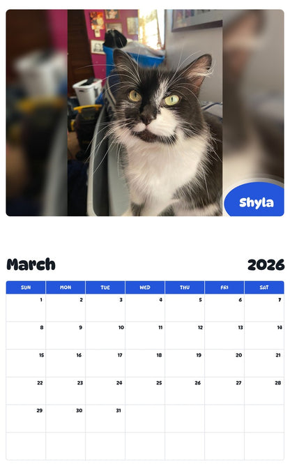 November 2025 - October 2026 Shyla - Pawidols Pet Calendar