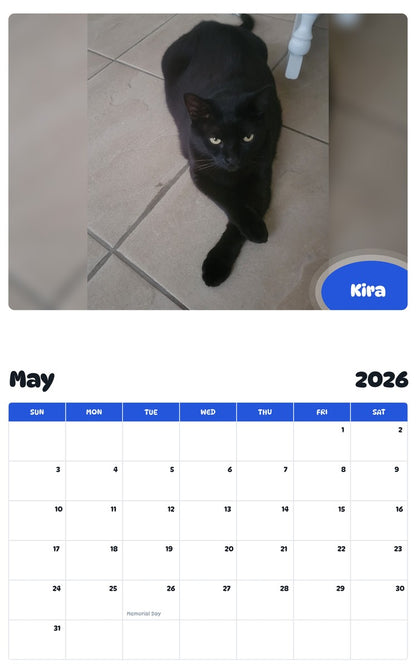 2026 - 2027 Kira - Pawidols Pet Calendar