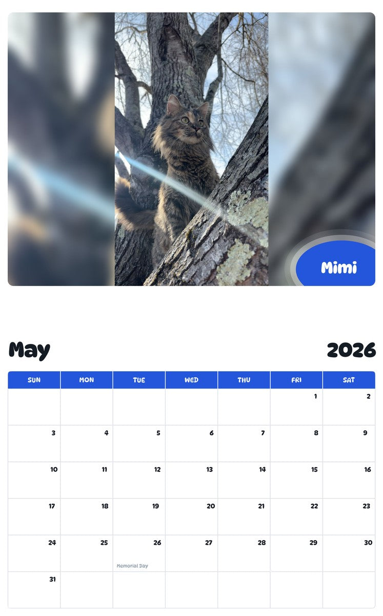 2026 - 2027 Mimi - Pawidols Pet Calendar