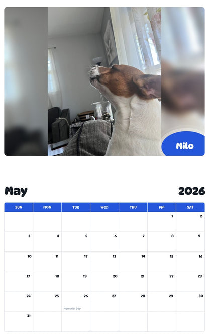 2026 - 2027 Milo - Pawidols Pet Calendar