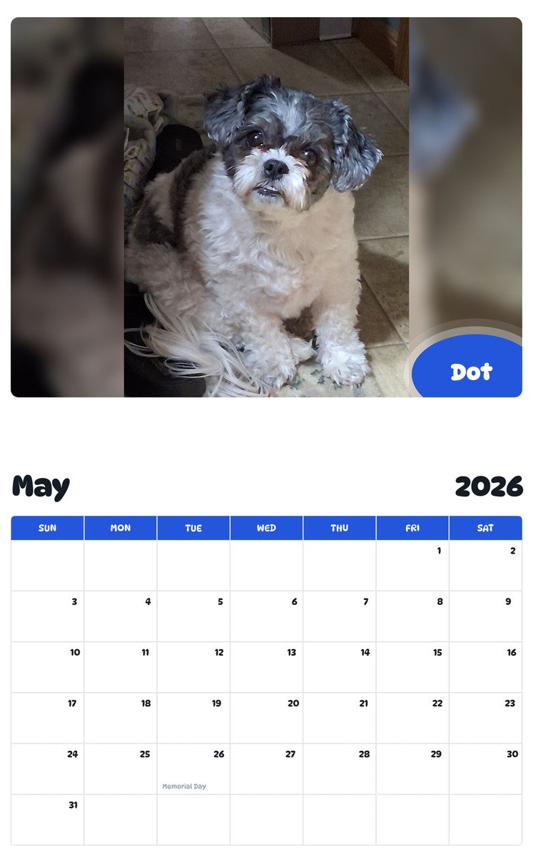 2026 - 2027 Dot - Pawidols Pet Calendar