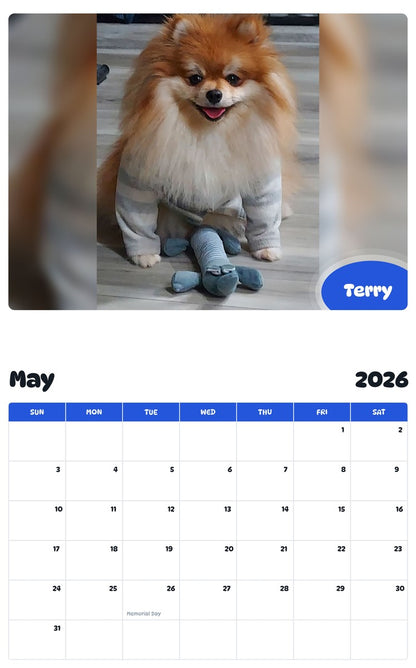 2026 - 2027 Terry - Pawidols Pet Calendar
