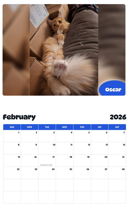 October 2025 - September 2026 Oscar - Pawidols Pet Calendar