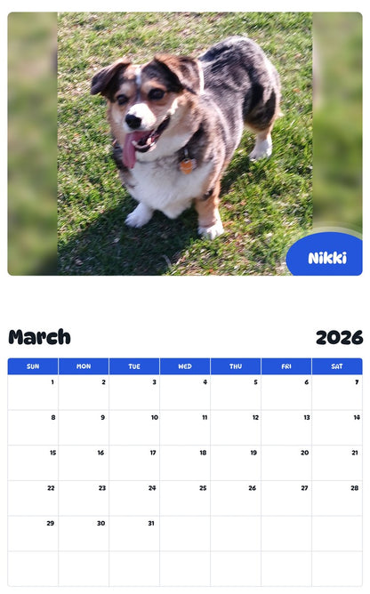 November 2025 - October 2026 Nikki - Pawidols Pet Calendar