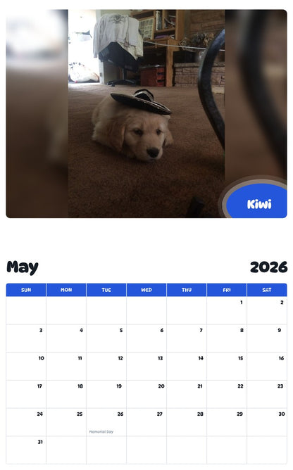 2026 - 2027 Kiwi - Pawidols Pet Calendar