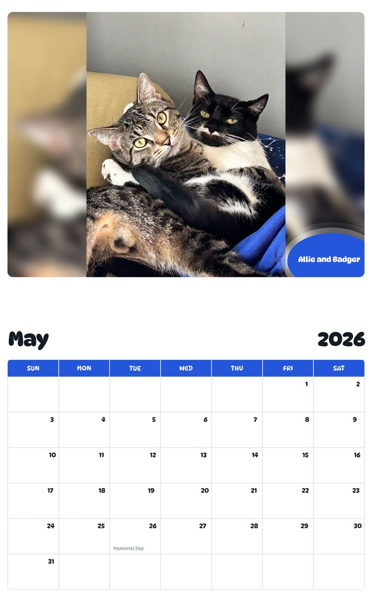 2026 - 2027 Allie and Badger - Pawidols Pet Calendar