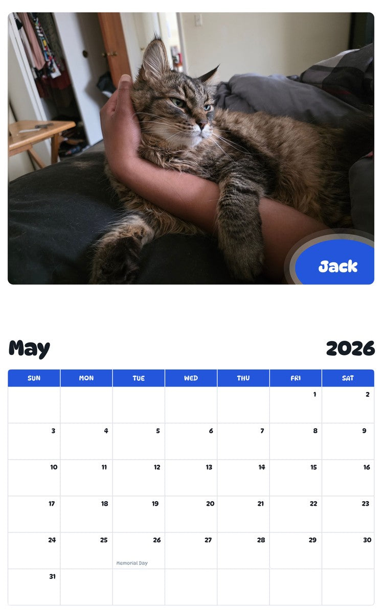 2026 - 2027 Jack - Pawidols Pet Calendar