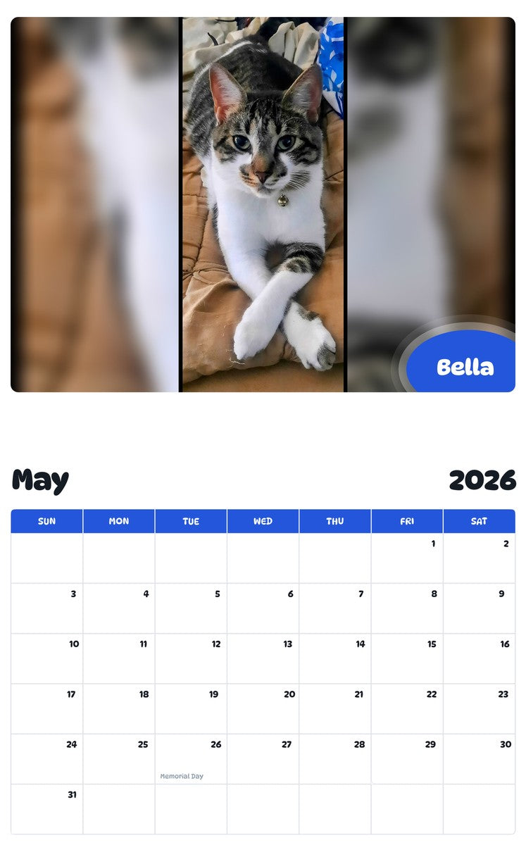 2026 - 2027 Bella - Pawidols Pet Calendar