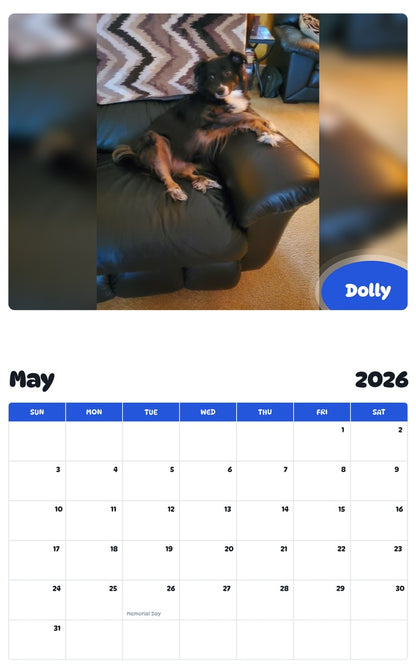 2026 - 2027 Dolly - Pawidols Pet Calendar