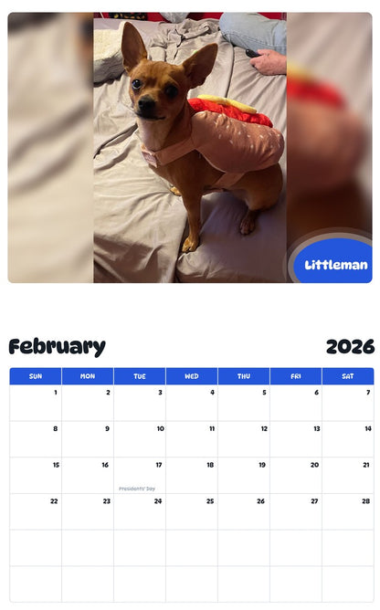 October 2025 - September 2026 Littleman - Pawidols Pet Calendar