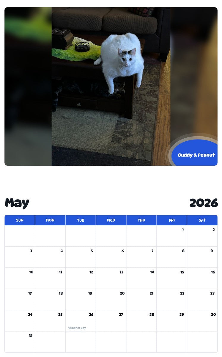 2026 - 2027 Buddy & Peanut - Pawidols Pet Calendar