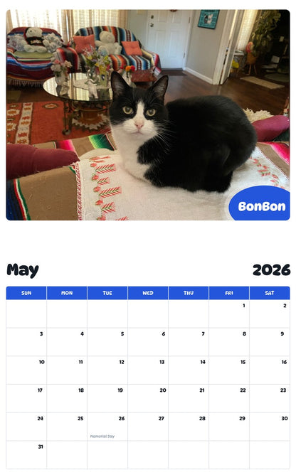 2026 - 2027 BonBon - Pawidols Pet Calendar