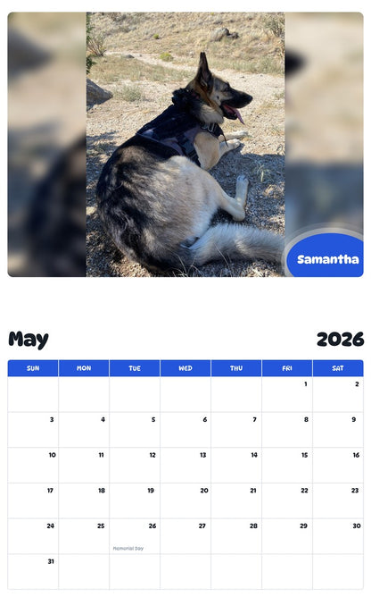 2026 - 2027 Samantha - Pawidols Pet Calendar