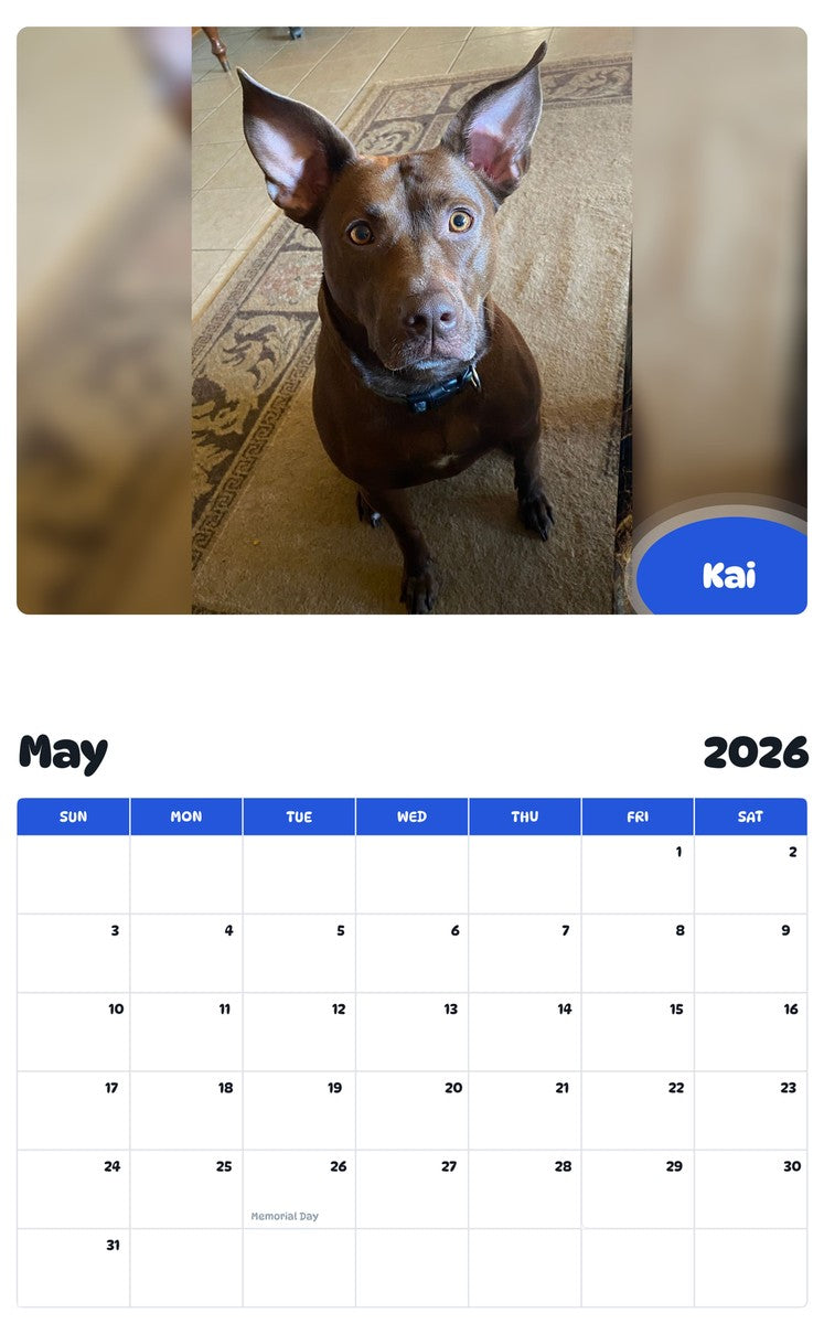 2026 - 2027 Kai - Pawidols Pet Calendar