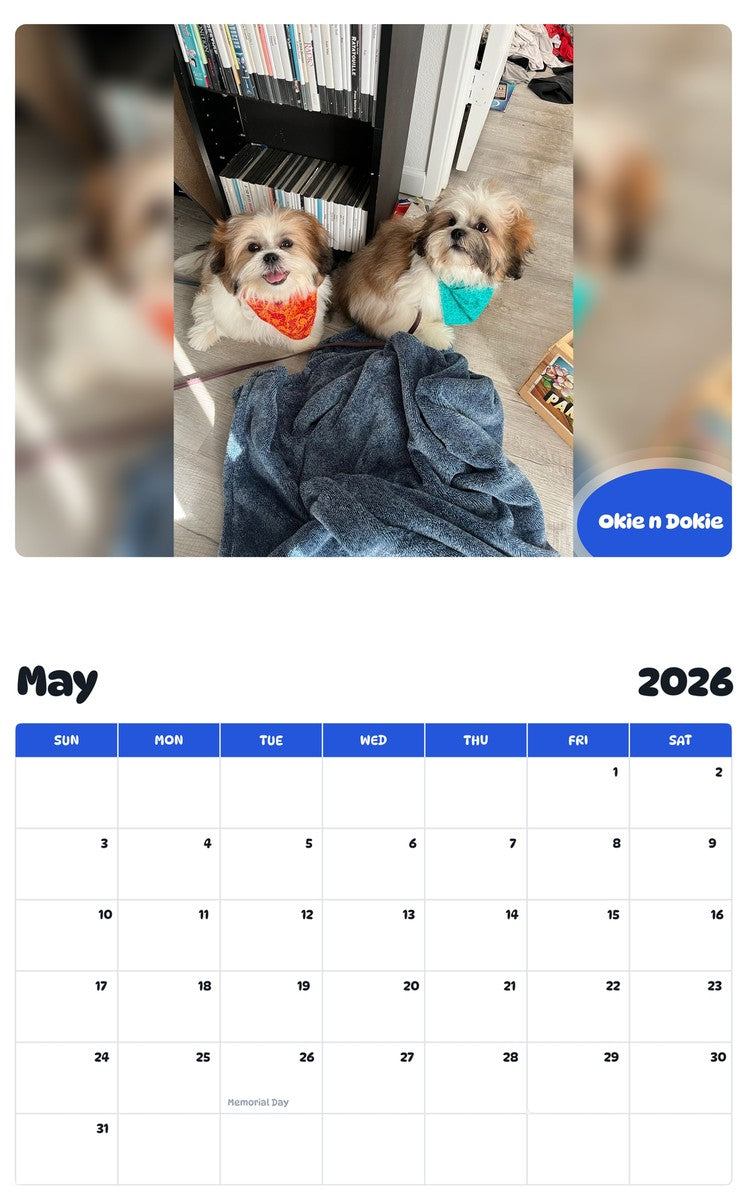 2026 - 2027 Okie n Dokie - Pawidols Pet Calendar