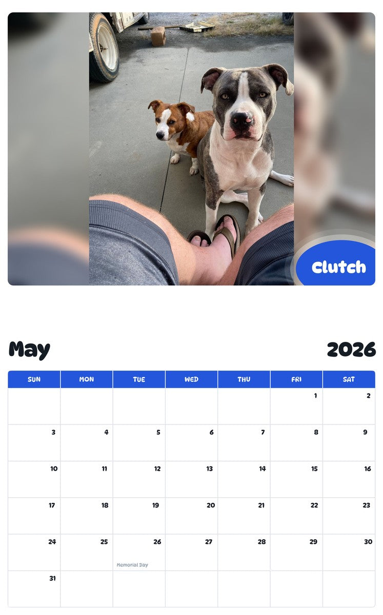 2026 - 2027 Clutch - Pawidols Pet Calendar