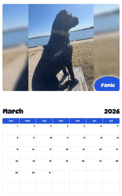 November 2025 - October 2026 Panic - Pawidols Pet Calendar