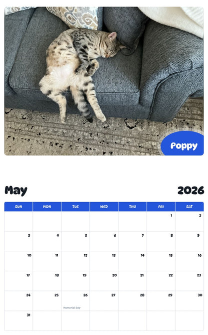 2026 - 2027 Poppy - Pawidols Pet Calendar