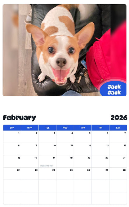 October 2025 - September 2026 Jack Jack - Pawidols Pet Calendar