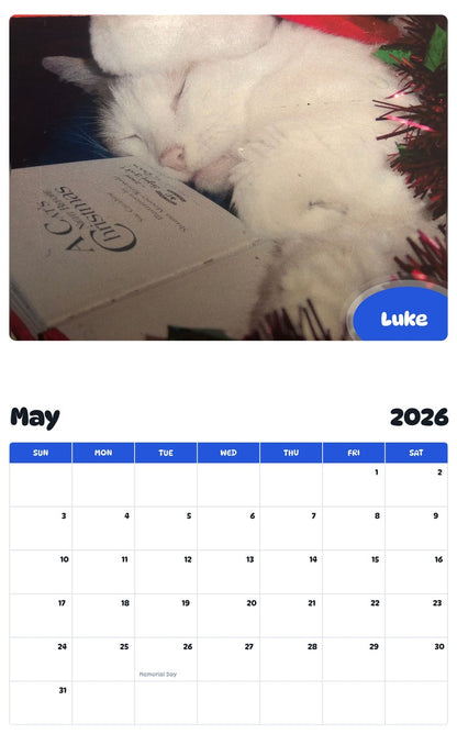 2026 - 2027 Luke - Pawidols Pet Calendar