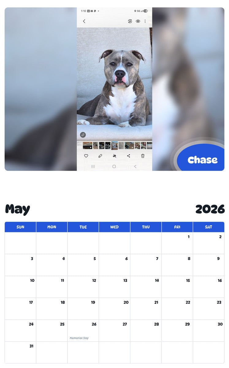 2026 - 2027 Chase - Pawidols Pet Calendar