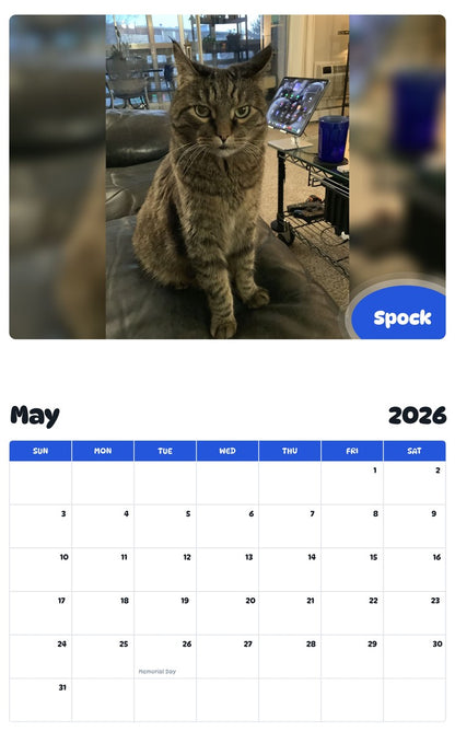 2026 - 2027 Spock - Pawidols Pet Calendar
