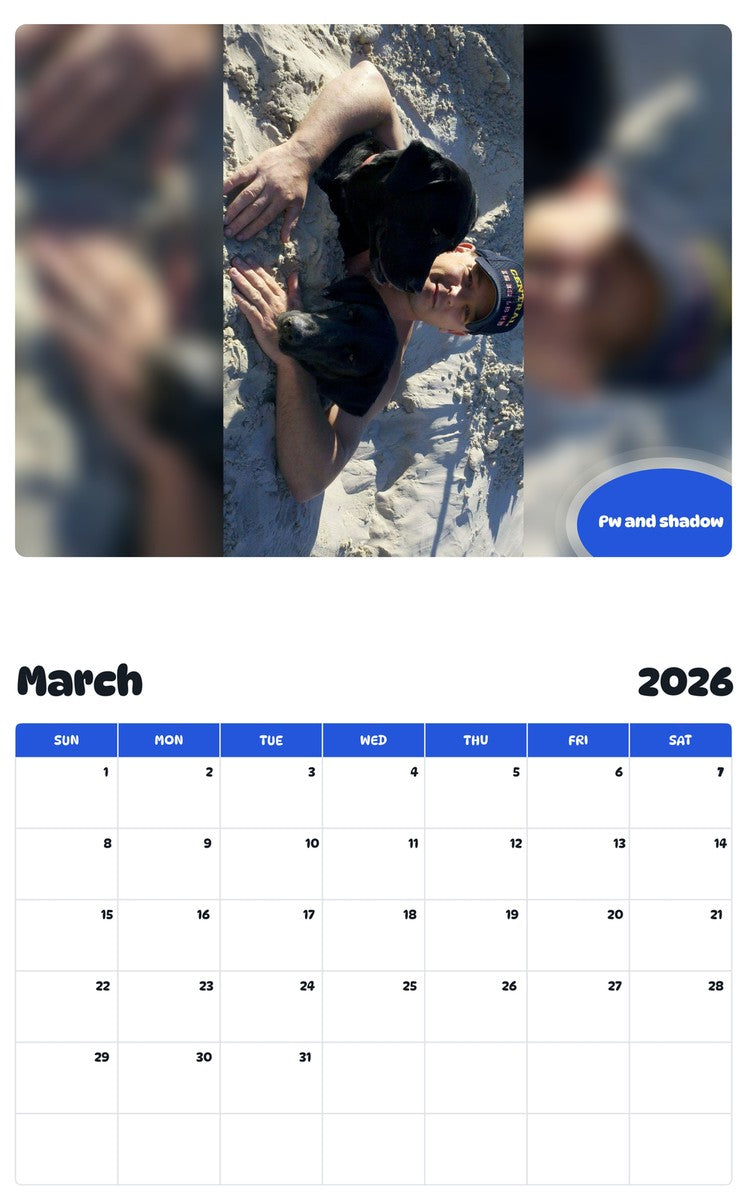 November 2025 - October 2026 Pw and shadow - Pawidols Pet Calendar