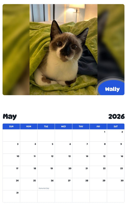2026 - 2027 Wally - Pawidols Pet Calendar