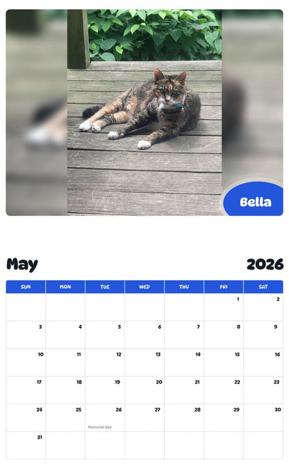 2026 - 2027 Bella - Pawidols Pet Calendar