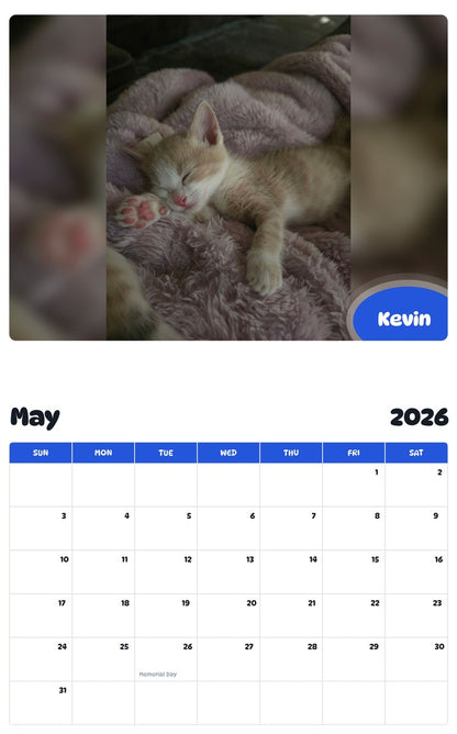 2026 - 2027 Kevin - Pawidols Pet Calendar