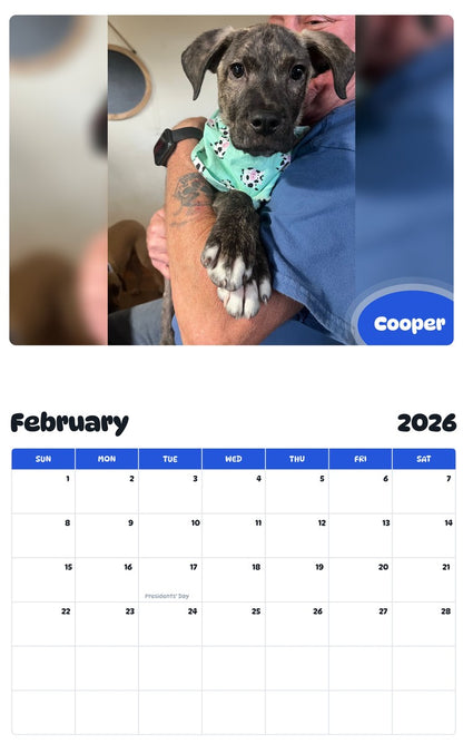 October 2025 - September 2026 Cooper - Pawidols Pet Calendar