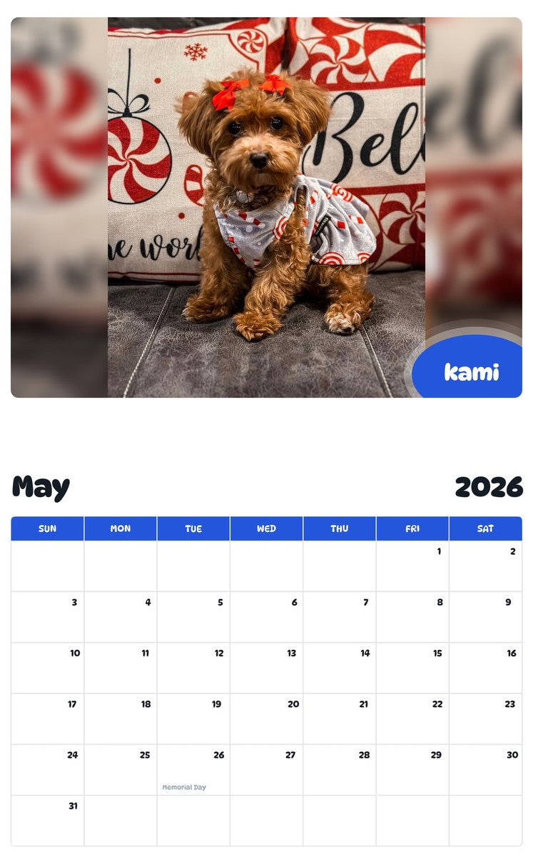 2026 - 2027 kami - Pawidols Pet Calendar