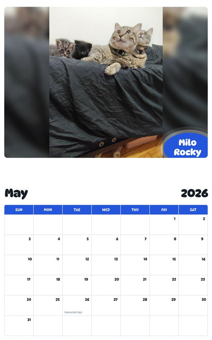 2026 - 2027 Milo Rocky - Pawidols Pet Calendar
