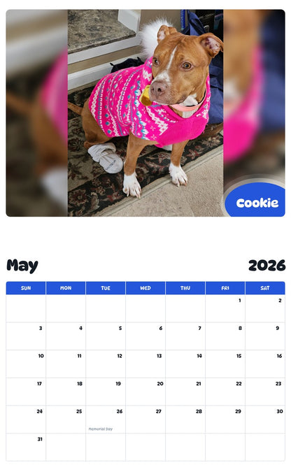 2026 - 2027 Cookie - Pawidols Pet Calendar