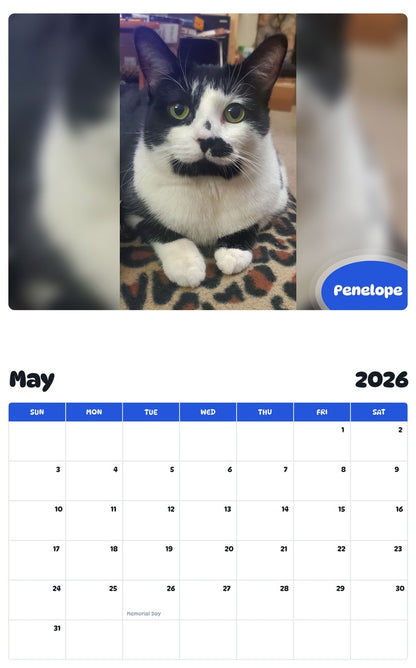 2026 - 2027 Penelope - Pawidols Pet Calendar