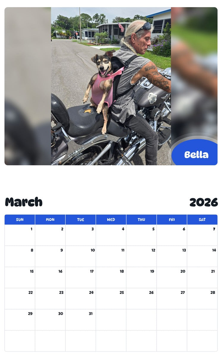 November 2025 - October 2026 Bella - Pawidols Pet Calendar
