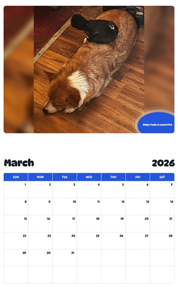 November 2025 - October 2026 Baby Yoda & Lauretta - Pawidols Pet Calendar