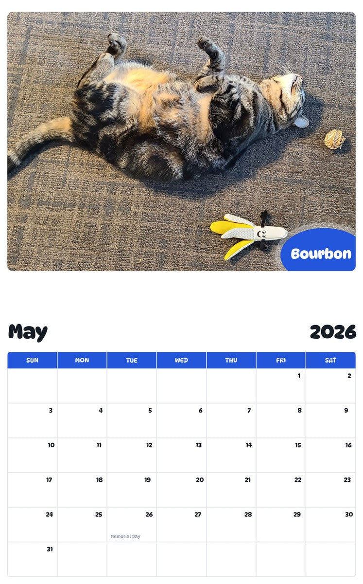 2026 - 2027 Bourbon - Pawidols Pet Calendar