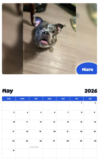 2026 - 2027 Micro - Pawidols Pet Calendar