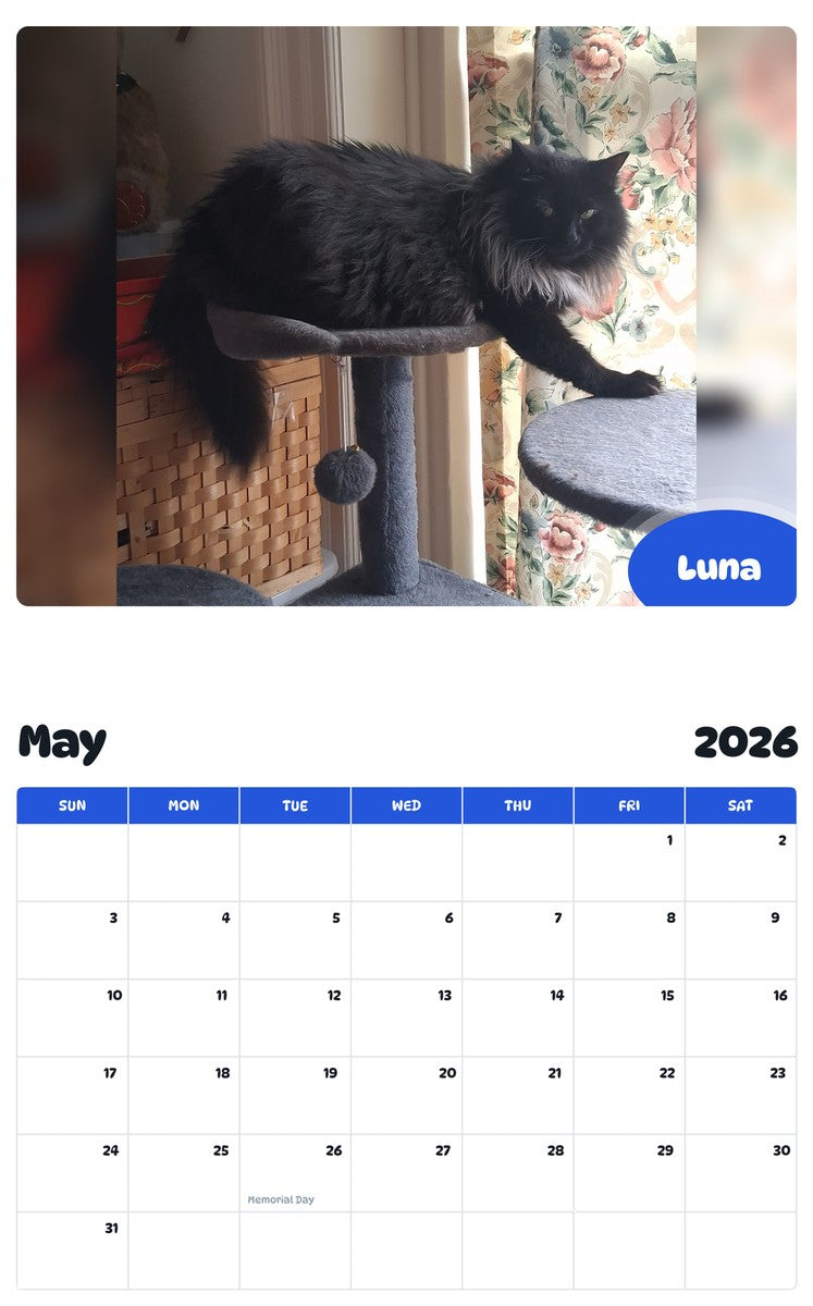 2026 - 2027 Luna - Pawidols Pet Calendar