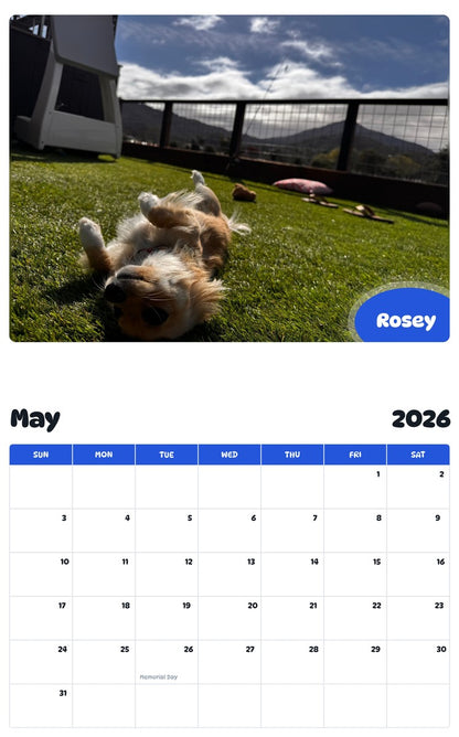 2026 - 2027 Rosey - Pawidols Pet Calendar