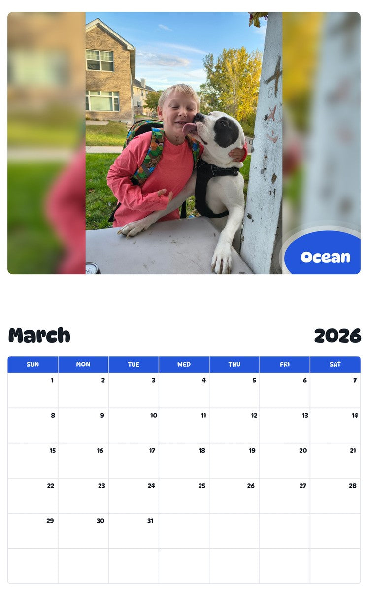 November 2025 - October 2026 Ocean - Pawidols Pet Calendar